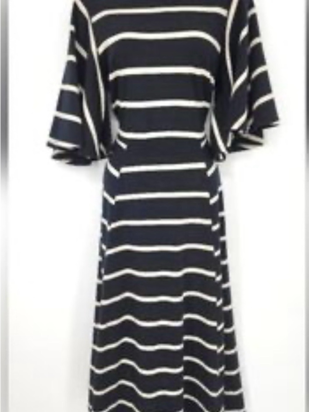 Who What Wear Navy and White Striped MidiDress